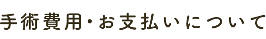手術費用・お支払いについて